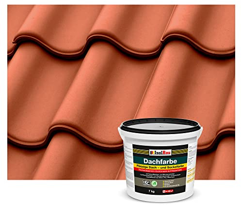 Isolbau Peinture de toiture - 7 kg RAL - Peinture de façade Nano - Peinture de toiture à base d'eau - Sans solvant, imperméable, résistant aux UV - Rouge brique