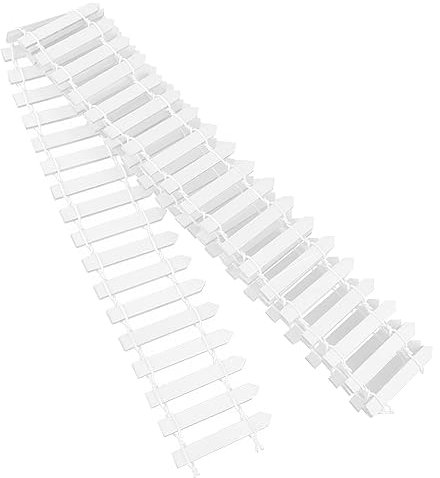 Operitacx Mini Garden Fence for Succulent Plants Wooden Decorative Small Picket Fence 39X2 Inch Miniature Border for Plant Pots and DIY Micro Landscape
