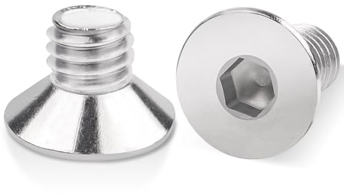 Leryati M5 Senkkopfschrauben Edelstahl, 100 Stück M5x10 mm Senkschrauben | DIN7991 A2 V2A Senkkopf Innensechskant Senkschrauben Genannt, Metrisches Schrauben Unterlegscheiben Muttern für Reparaturen