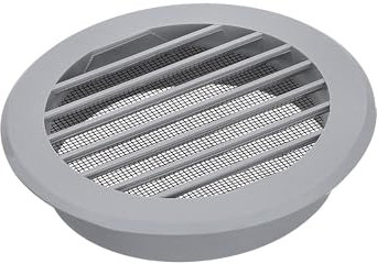 KOTARBAU® Lüftungsgitter ⌀ 100 mm Belüftungsgitter mit Insektenschutz Rund Belüftungsgitter Grau Kunststoff-Abschlussgitter für Lüftungskanal Abluft und Zuluft Rohranschluss Lamellengitter