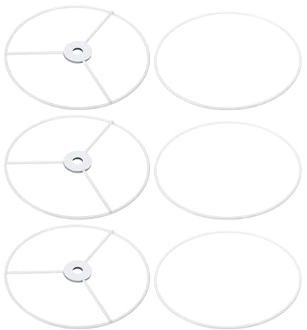 PATIKIL 6 E26 E27 Lampenschirm Ring Gestell 3 Pack Lampenschirm Halter Draht Rahmen Heimwerker Trommelring für Tisch Stehlampe Weiß