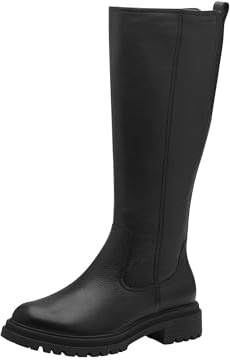 Tamaris Botas de Caña Larga para Mujer, Cómodas, Negro, 38 EU