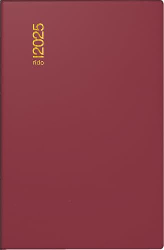 rido/idé Taschenkalender Mod. partner/Industrie I 2025 | A7, Kunststoff, bordeaux