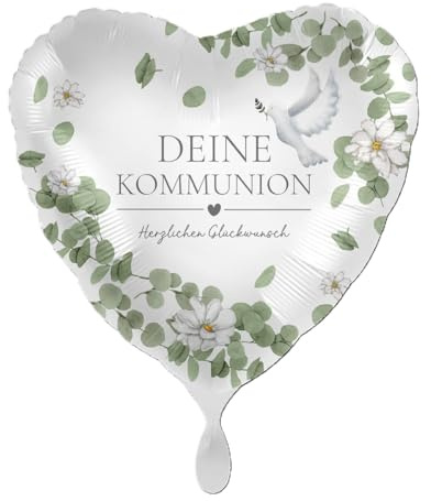 ABC18 Folienballon Deine Kommunion Herz Ø43cm
