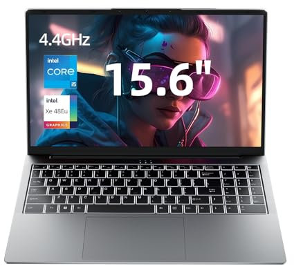 jumper 15.6 Inch Laptop, Core i5-12450H Processors Notebook, 1920x1080 FHD IPS Display (16:9), 16GB DDR4 RAM 512 SSD Laptops, BluetoothT 5.1, Dual-Band Wi-Fi, UK Keyboard Film.
