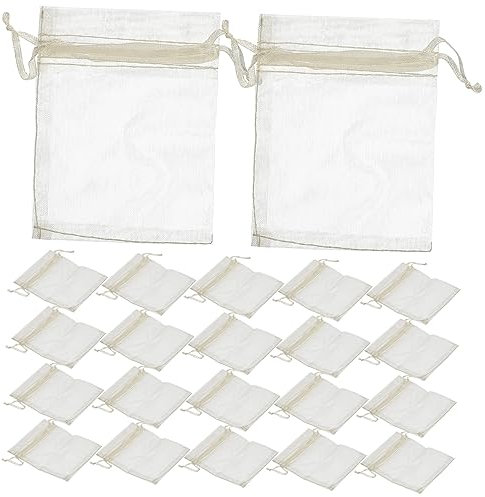 Beaupretty 100 Stück Kleine Organza Kordelzugbeutel 8x10cm Transparente Schmuck Und Partygeschenktüten Baumwollsäckchen Für Süßigkeiten Und Aufbewahrung