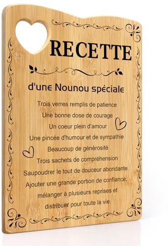 Cadeau Nounou Noel Planche à Découper Bois,Cadeau Nounou Anniversaire,Idee Cadeau Nounou Original,Cadeau Noel Nounou,Cadeau Pour Nounou Noel,Cadeau Nounou Fin De Contrat