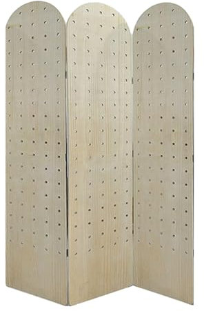 CVERTHAF Panel Divisor de ambientes de Tablero Perforado, mamparas de privacidad de Tablero Perforado en Forma de W, Pared divisoria de ambientes Plegable con Estante de Almacenamiento, para exhibici