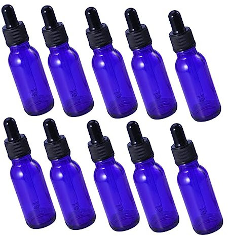 Mikinona Bouteille d'Huile Essentielle Rechargeable 10Pcs 20Ml en Verre avec Compte-Gouttes pour Rechargeable Facile à Nettoyer Utilisation Multiples