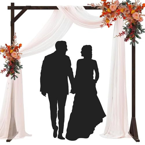 Arche de Mariage en Bois de 7,2 Pieds, Arche de Jardin, Arche de Fleurs, Arche carrée en Bois, tonnelle de Mariage pour cérémonie, fête, scène de Demande en Mariage, Arche de jardi