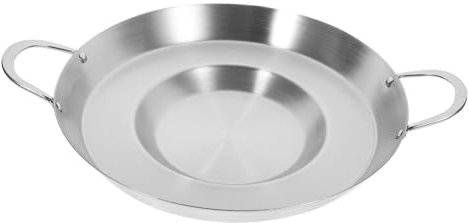 Holibanna Edelstahl Bratpfanne Antihaftbeschichtet 38cm Flache Konkave Kochpfanne Für Restaurants Und Zuhause Schnell Wärmeleitend Verformungsfrei