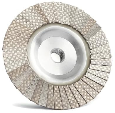 ZHaotn Disco lamellare diamantato da 4 Pollici con Filettatura M14 o Adattatore Metallico da 5/8-11, Mola abrasiva elettrolitica diamantata, Disco lamellare, utensile abrasivo