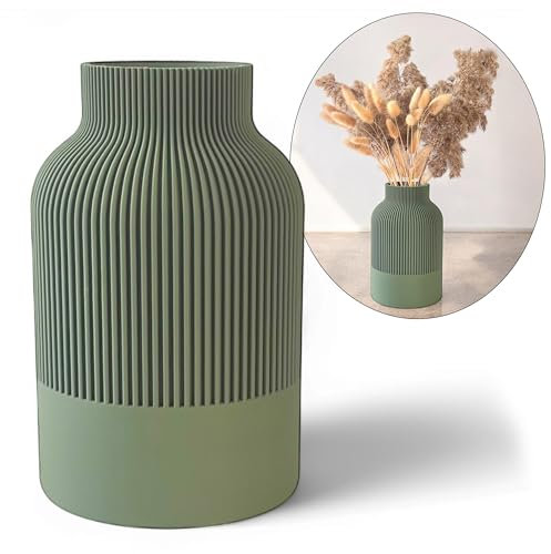 Vase à fleurs incassable - 20 cm - Moderne - Vase pour fleurs artificielles et vivantes - Décoration d'intérieur - 3D massif - Japonais