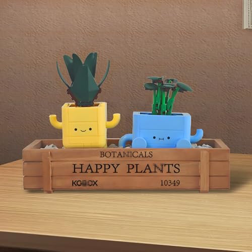 Boîte de présentation de figurines en acrylique pour LE-GO pour 10349 Botanicalls Happy Plantts - Boîte de rangement transparente anti-poussière (sans modèle) (base de plante en pot)