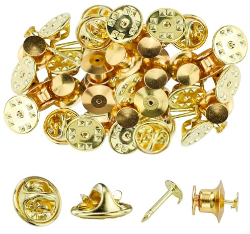 SAMANTHAHALLLTD 10 Stück Schmetterling Pin Clutch,Gold Kupplungs-Krawattennadeln mit Schmetterling,10mm Sichere Anstecknadel Verschlüsse,Anstecker Pin Schmetterlings,Für Crafts,Schmuck