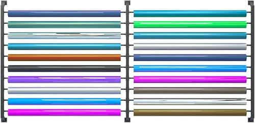 Wandregal aus Metall, Vinyl und Farbe, robuste Aufbewahrung für 20 Rollen, 160 cm hoch, ideal zum Basteln und für Heimdekor, platzsparende Lösung