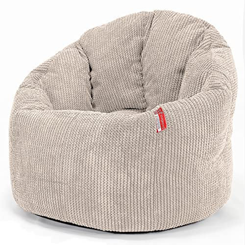 Lounge Pug, Sitzsack Kuschel Lounge Sessel, Schlafsofa, Pom-Pom Creme