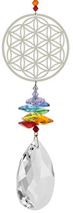 Tierra Zen CR36 Große Kristall-Fantasie, Blume des Lebens, Feng Shui Regenbogen Sonnenfänger Suncatcher