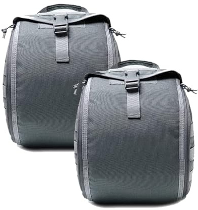 2-pack Utomhussporter Airsoft Utrustning Molle Assault Combat Ryggsäck Taktisk Väst Tillbehör Kamouflage Pack Kit Hjälmväska Överdrag(GY)