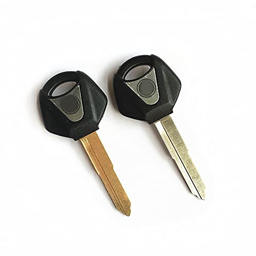 Xindejia Motorrad-Schlüsselrohling, ungeschnittene Klinge mit YZF R1 R6 1998–2010 kompatibel, 2 Stück (Silber und Gold)