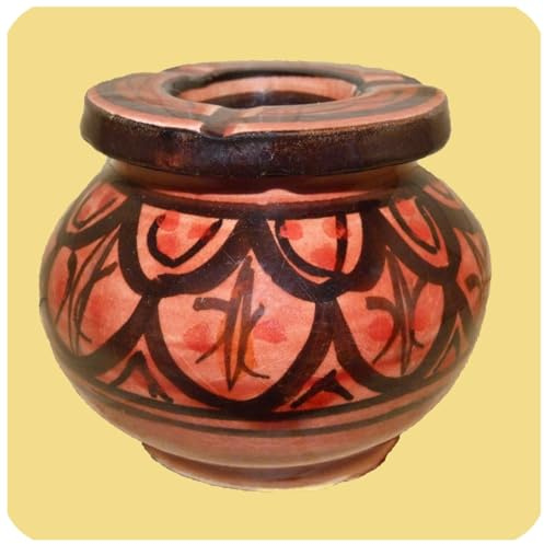 Marokkanischer Sturmaschenbecher Aschenbecher Keramik Windascher Ascher Orient Deko klein Farbe Rot