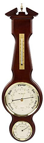 Widdop Wm Wooden Banjo Barometer Thermometer & Hydrometer Combo on Plaque- W7932