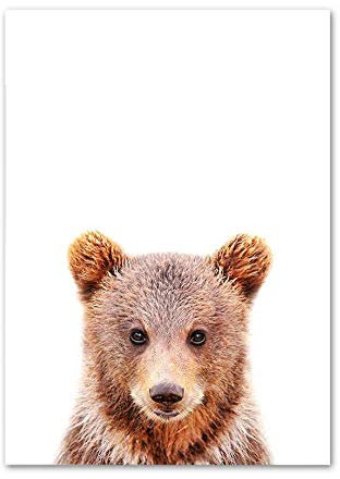 LCSLDW Leinwanddruck，Nordische Plakate Und Drucke Tiere Wandkunst Leinwand Malerei Wandbilder Baby Kinderzimmer Dekor, Für Schlafzimmer Wohnzimmer Wohnheim Wohnkultur, 21X30Cm Kein Rahmen