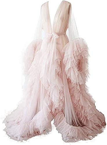 Donna Tulle Vestaglia Accappatoio Prospettiva Maternità Tulle Vestaglia Fotografia Accappatoio Donne, Rosa, 48