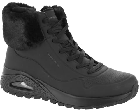 Skechers Womens Uno Rugged - Fall Air Winter Boots, Black, 8 UK