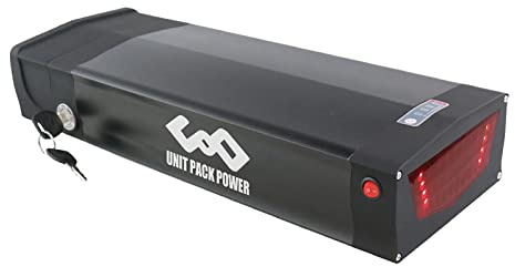 Batería de Bicicleta eléctrica de Rejilla Trasera 48V 20Ah batería de Iones de Litio para Motor de 100-1000W, batería de Bicicleta eléctrica con 30ABMS (Senza cremagliera)