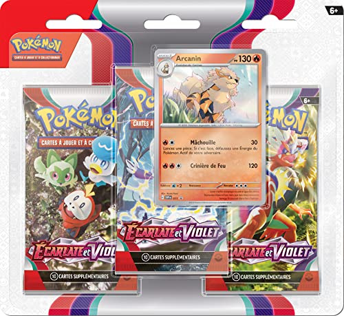 Pokémon | Pack 3 boosters - Ecarlate et Violet Série 1 (EV01) | Modèle aléatoire | Jeu de société | Cartes à Collectionner | A partir de 6 Ans