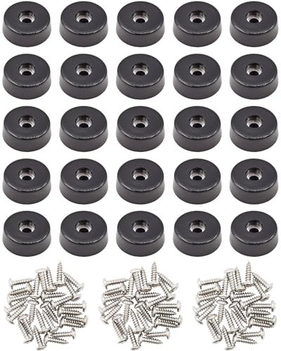 100 Pieces Rubber Feet for Cutting Board - Soft Cutting Board Feet Non Slip with 304 Stainless Steel Screws, Non Marking Small Rubber Feeteet for Furniture, Electronics Cabinet Feet (1 W x 0.33 H)