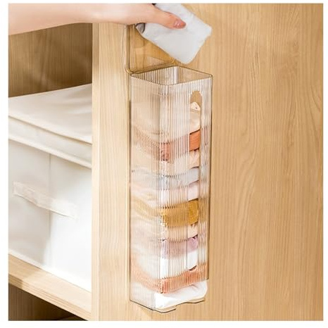 Heiboa Grocery Plastic Bag Holder, Clear Sock Underwear Organizer Wall Mount Multifunctional Bag Saver Kitchen Small Storage Holder for Storing Socks Ties Plastic Bag
