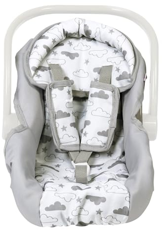 Adora Twinkle Stars Baby Doll Car Seat, Creative, Stylish and Functional Doll Accessory That Fits Dolls up to 20, Plush Toys or Stuffed Animals for Ages 2 and Up - White Handle