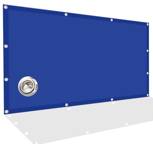 Vela Ombreggiante Quadrata 5 x 10 m Protezione Solare Schermo UV Vele Ombreggianti Impermeabile con Corda di Fissaggio per Serre Carport Piscine Cortili, Blu Scuro