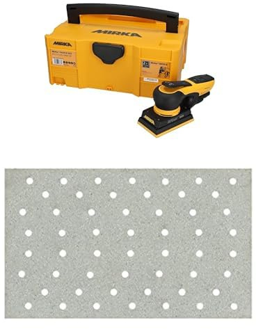 Mirka DEOS II 353 Ponceuse vibrante en coffret 81x133mm 300 W Ponceuse à faibles vibrations pour un ponçage sans poussière du bois, des cloisons sèches et du métal avec abrasif auto-agrippant