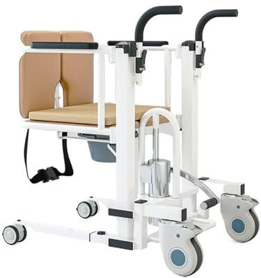 Patientenlift für Zuhause Transferstuhl Mit 180 ° Geteiltem Sitz Für Ältere Menschen Badezimmer Duschstuhl mit Rollen Toilettenstuhl Am Bett Tragfähigkeit 265 Pfund Höhenverstellbar Set 1