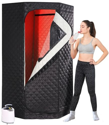 STWBHW Portable Sauna for Home, Personal Steam Room Sauna Box Kit,Portable Full-Body Steam Sauna Kit,2.6 L Capacity 1000w Steamer, With Foldable Chair for Home Spa Relaxation