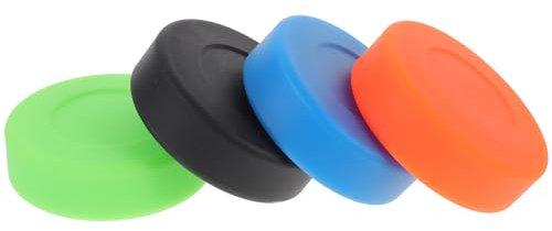 BELLIFFY 4 Stück PVC Eishockey Pucks Für Training Hockey Trainingszubehör Langlebige Hockeypucks Für Innen Und Außenbereich Erhältlich in Grün Orange Blau Und Schwarz Für