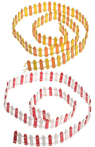 PAMINGONO Cerca Miniatura De 1 Metro 2 Piezas Decoración De Jardín para Casa De Muñecas