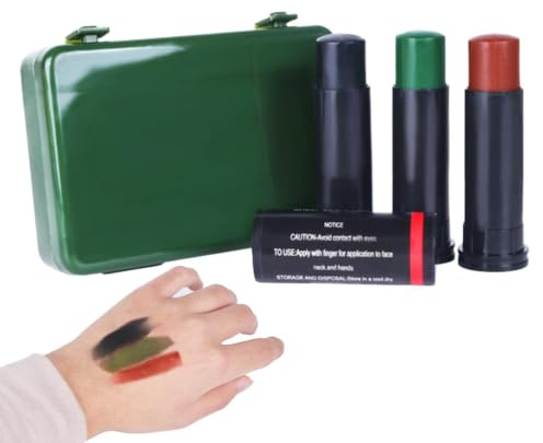 Kamouflage makeup | Praktisk kamouflage ansiktsfärg | Utomhus kamouflage grädde | Utomhus jakt ansiktsfärg | 3 färger kamouflage ansiktsfärgpinnar, multifunktionella för jakt, camping