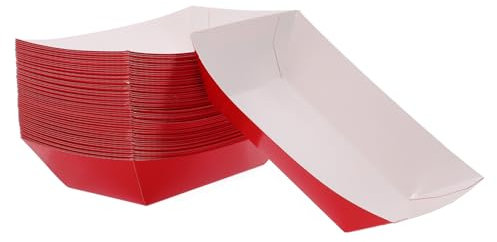 ABOOFAN 50 Stück Snackschalen für Party-Hotdog- Festliches Papiertablett Einweg-servierschalen für Chicken Fries und