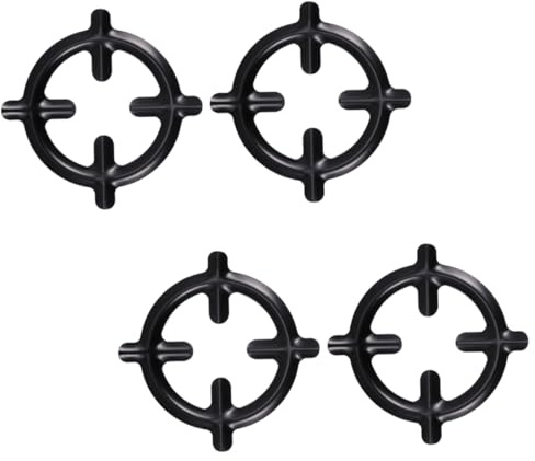 4 Supports Casseroles Ronds en Fer Noir pour Plaque Gaz Cuisinière | Anneaux Réducteurs Robustes, Surface Lisse sans Bavures, Design Spécial, Artisanat Fin, la Cuisine