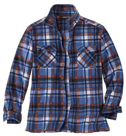 ATLAS FOR MEN - Hemdjacke aus Fleece - Warmes Kariertes Überhemd - Casual & Outdoor - Größen M bis 5XL