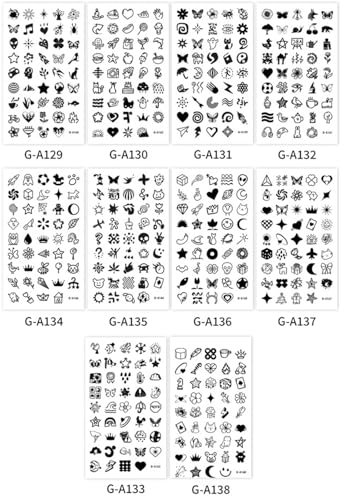 LOZTBUE 1pz 10 tatuaggi temporanei ultra resistenti (192 motivi) - modelli originali, impermeabili + vegani + nuova tecnologia | adesivi per tatuaggi finti, tatuaggi per adulti e bambini