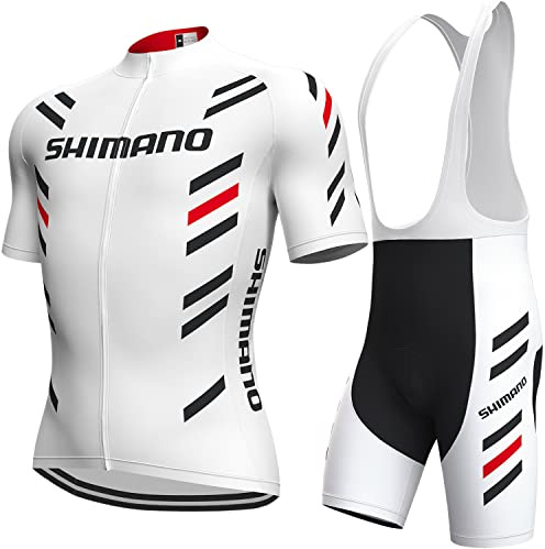 assocauicy associacy Herren Radtrikot-Set Kurzarm mit 4D Gel-Polsterung, Radsport-Komfortset atmungsaktiv