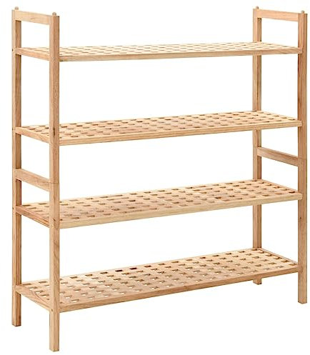NQJIBUE Schuhregal Massivholz Nussbaum 69x26x81cm