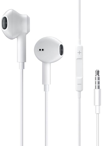 Oeing Écouteurs Intra-Auriculaires filaires compatibles avec iPhone, Ordinateurs, tablettes, etc., adaptés à Tous dotés d'une Prise Jack 3,5 mm.