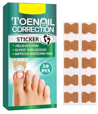 Mnozreo Pegatinas de Uñas Encarnadas,Parches Correctores para Uñas Encarnadas,Pegatinas de Corrección de Uñas,Adhesivos de Corrección de Uñas para Hombres y Mujeres,50pcs