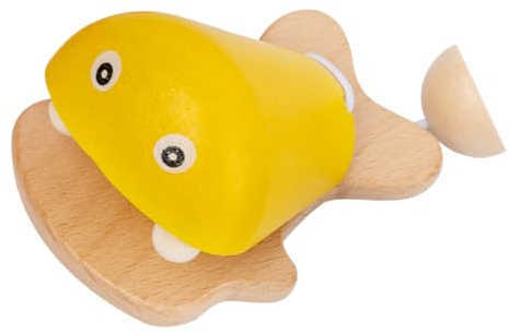 SUPVOX Castagnettes Bois à Motif de Poisson Jouet Instrument de Musique pour Garçon Fille Facile à Utiliser